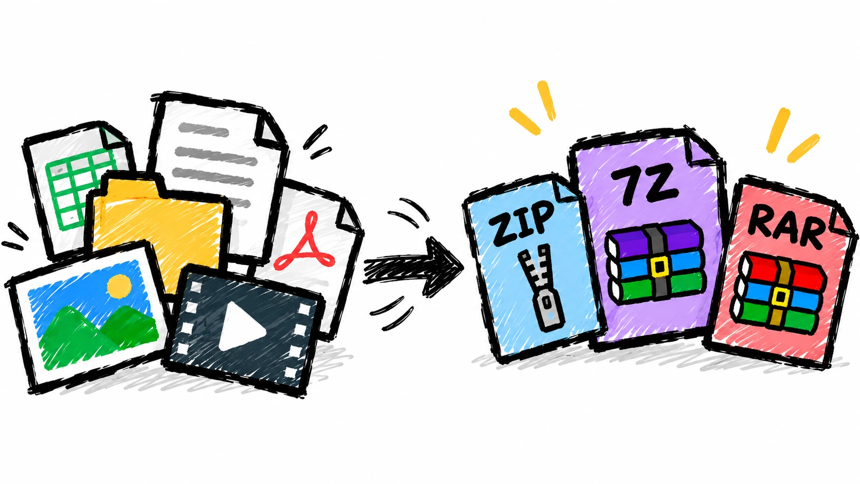 ZIP、7Z、RAR：压缩包到底该用哪个，差别在哪？